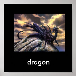 Póster dragón negro