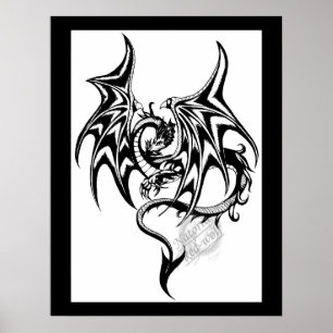 Póster Dragón negro