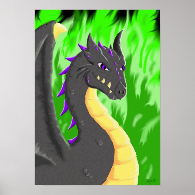 Póster Dragón negro (Frente)
