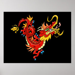 Póster Dragón oriental
