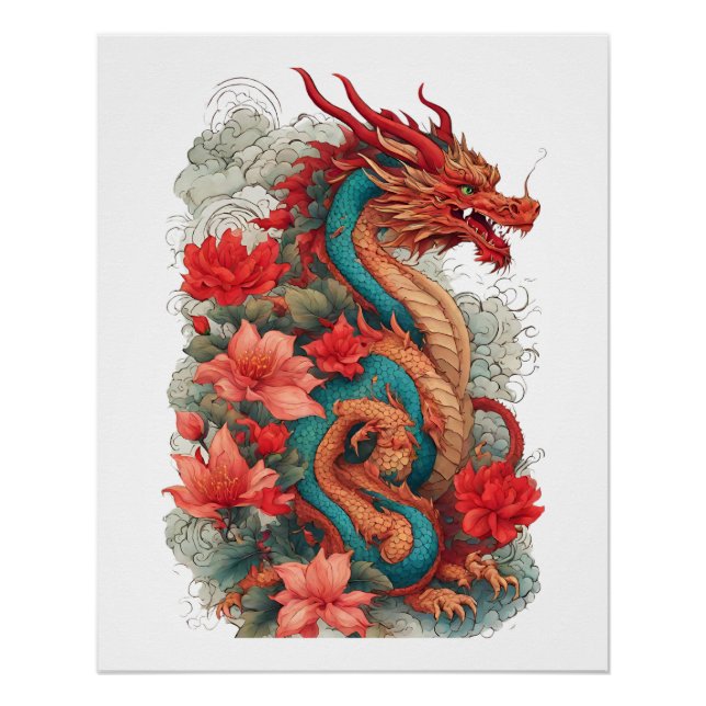 Póster Dragón Oriental Poderoso (Anverso)