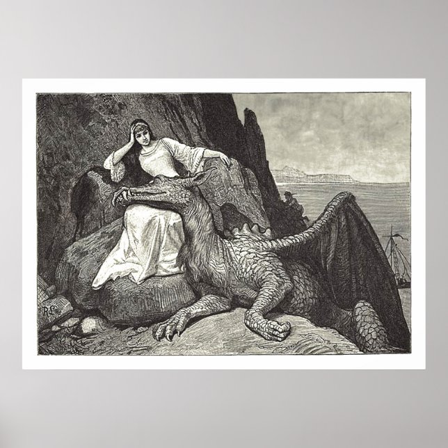 Póster Dragón Princesa y Mascota (Frente)