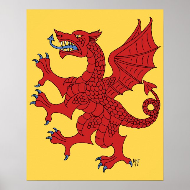 Póster Dragon Rampant Gules (Frente)