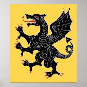 Póster Dragon Rampant Sable