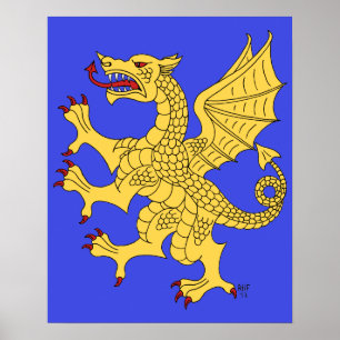 Póster Dragón Rampante Or