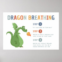 Póster Dragón respirando calma Poster en aula