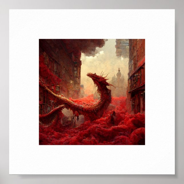 Póster dragón rojo (Frente)
