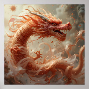 Póster Dragón rojo