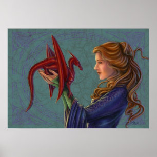 Póster Dragón Rojo Joven