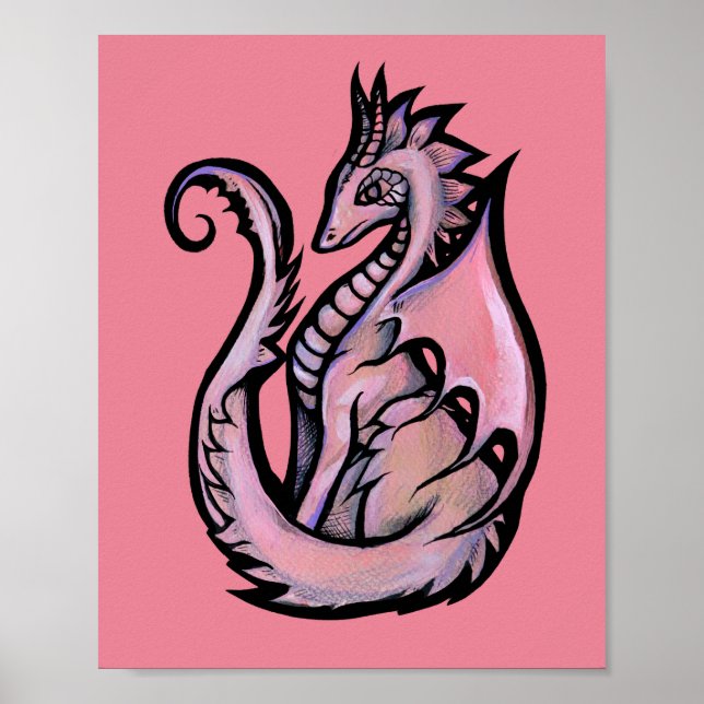 Póster Dragón rosa (Frente)