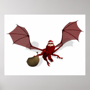 Póster Dragon Santa