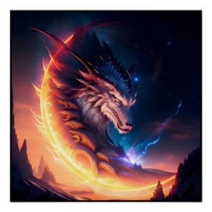 Póster Dragon Scape Fire Night