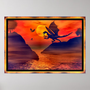 Póster Dragon Sunset