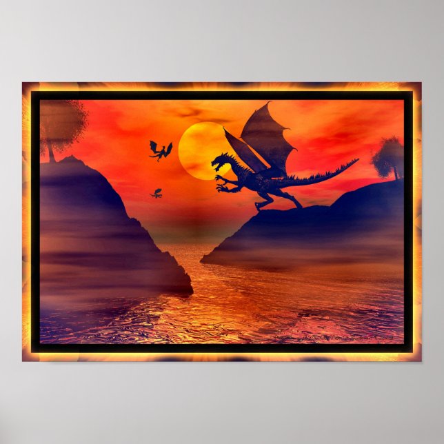 Póster Dragon Sunset (Frente)