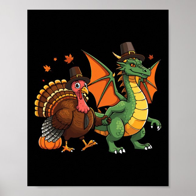 Póster Dragon Turquía Peregrino Thanking Pumpkin Kids Bo (Frente)