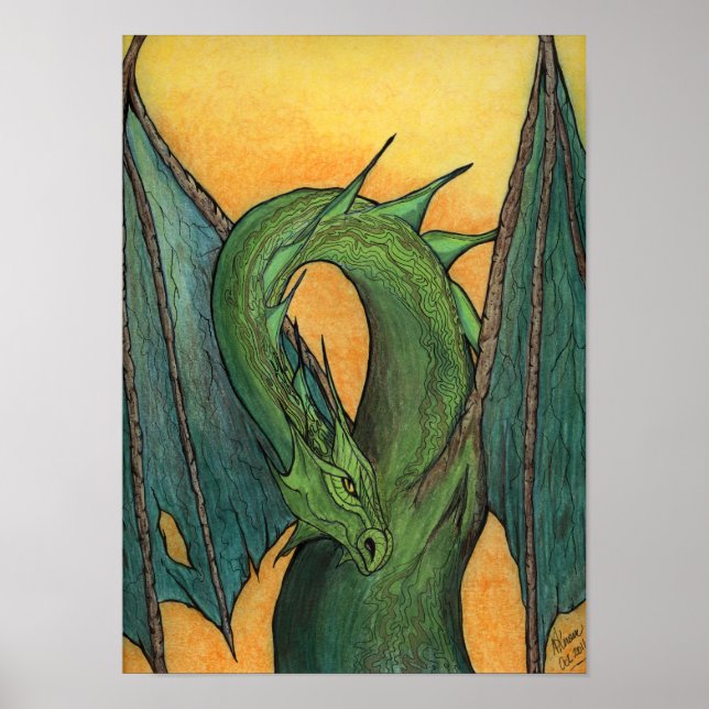 Póster Dragón verde (Frente)