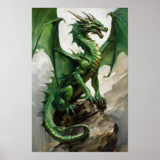 Póster Dragón verde