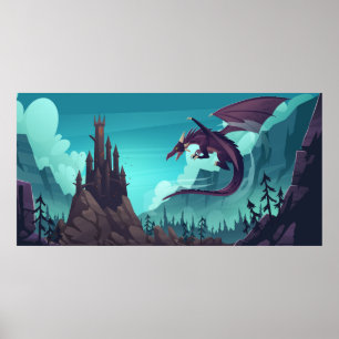 Póster Dragón volador