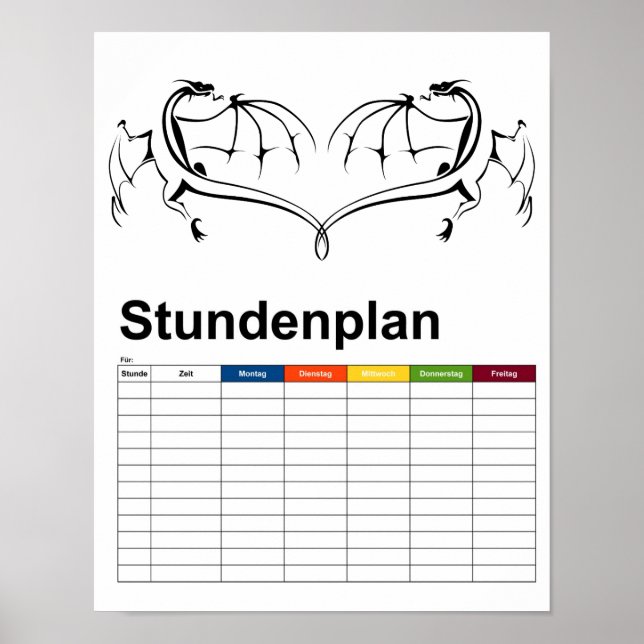 Póster Dragón volador simple (Frente)