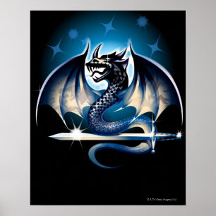 Póster Dragon with sword