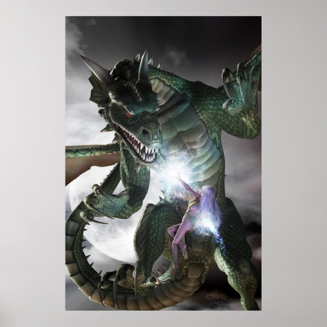 Póster Dragón y la hechicería (Frente)