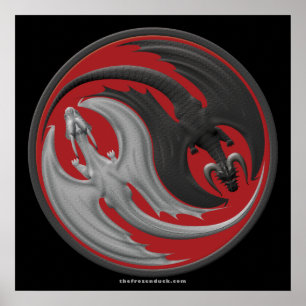 Póster Dragón Yin-Yang