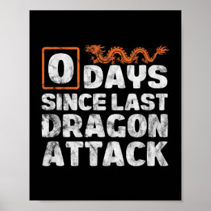 Póster Dragones 0 Días Desde El Último Ataque Dragón