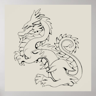 Póster Dragones asiáticos Tatsu son criaturas míticas de