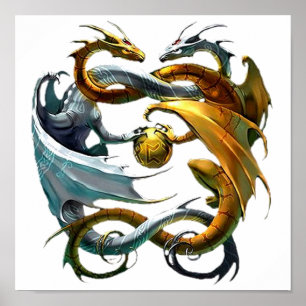 Póster Dragones de la batalla