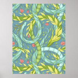 Póster Dragones de madera