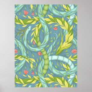 Póster Dragones de madera