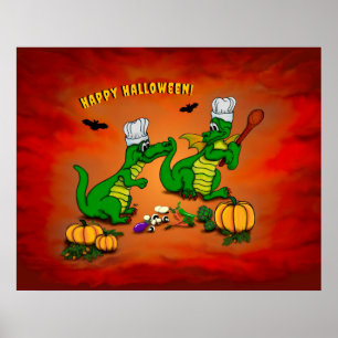 Póster Dragones - ¡Feliz Halloween! Hoy cocinaré