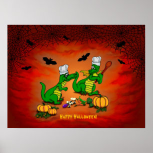 Póster Dragones - ¡Feliz Halloween! Hoy cocinaré