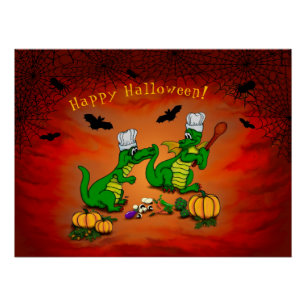 Póster Dragones - ¡Feliz Halloween! Hoy cocinaré