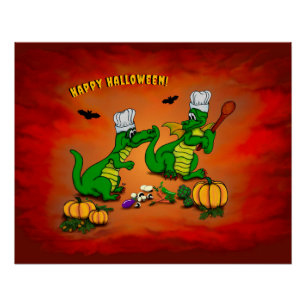 Póster Dragones - ¡Feliz Halloween! Hoy cocinaré