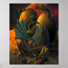 Dragones para bebé que se cuelgan de su Poster de