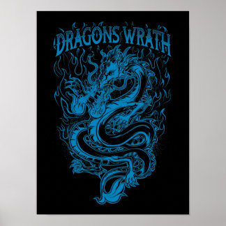 Póster Dragones Wrath Blue