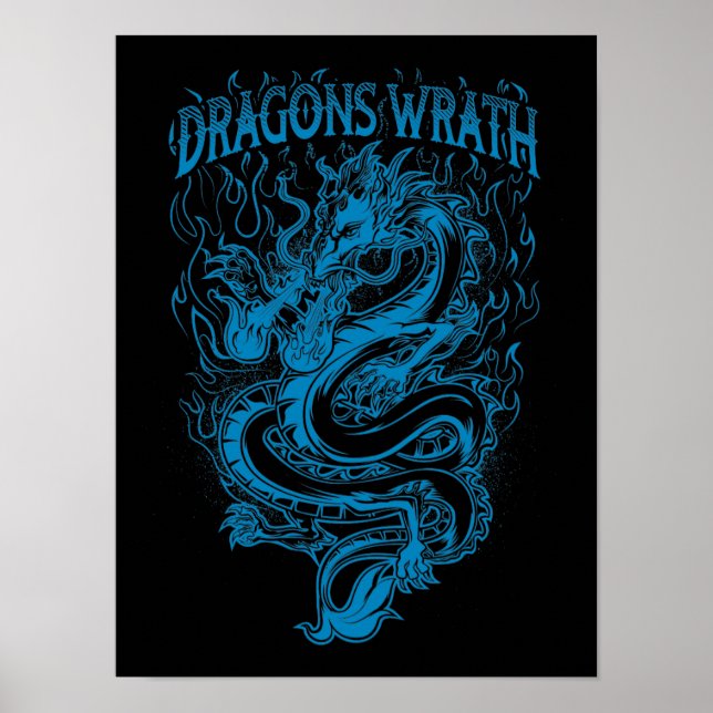 Póster Dragones Wrath Blue (Frente)