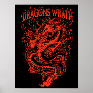 Póster Dragones Wrath Red