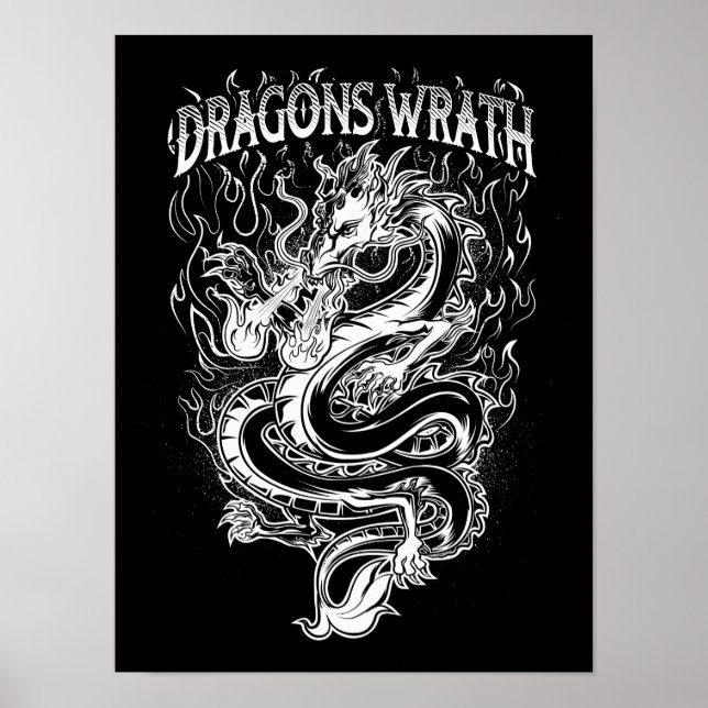 Póster Dragones Wrath White (Frente)