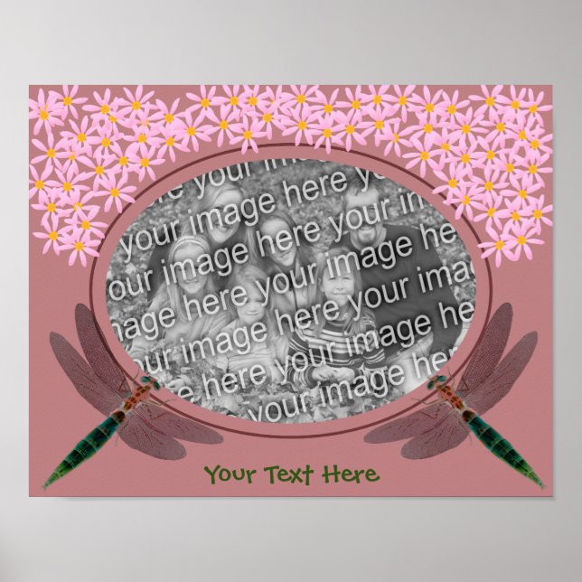 Póster Dragonflies Y Daisies Crean Tu Propia Foto (Frente)