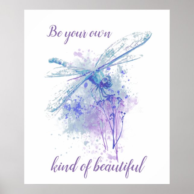 Póster Dragonfly acuático original en Blue Mauve (Frente)