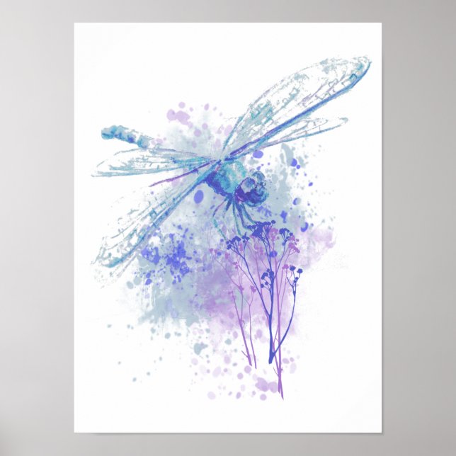 Póster Dragonfly acuático original en la naturaleza malau (Frente)