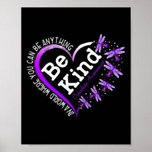 Póster Dragonfly Be Kind Púrpura Sobredosis Conciencia