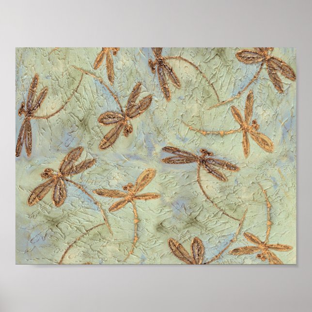 Póster Dragonfly Dance Gold (Frente)