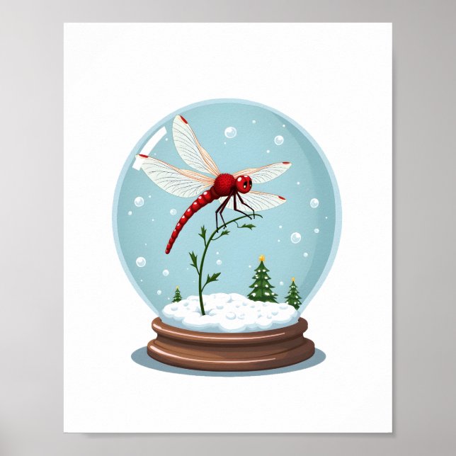Póster Dragonfly de Globe de Nieve (Frente)