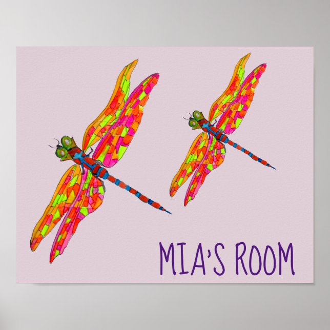 Póster Dragonfly kid's room art (Frente)
