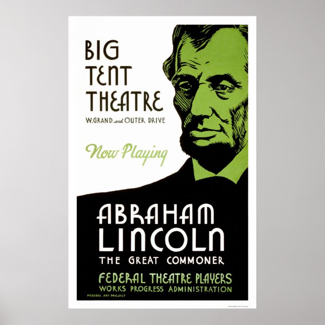 Póster Drama Abraham Lincoln 1936 WPA (Frente)
