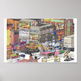 Póster Drama en la esquina de Broad & Charles Poster