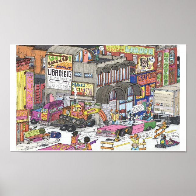 Póster Drama en la esquina de Broad & Charles Poster (Frente)